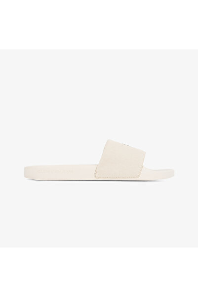 Calvin Klein Slide Monogram Hardware Kadın Bej Terlik