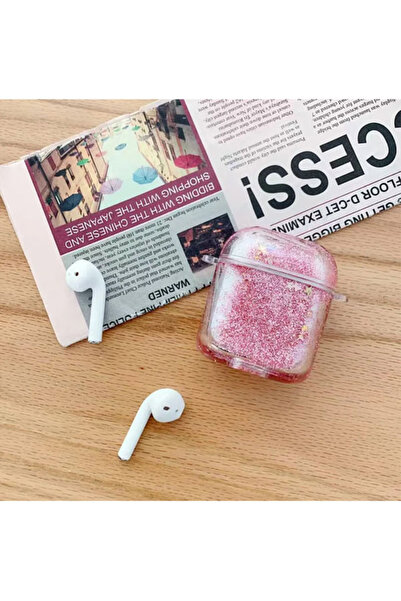 bbtech Apple AirPods 1 ve 2. Nesiller ile Uyumlu Sulu Simli Silikon Kulaklık ...