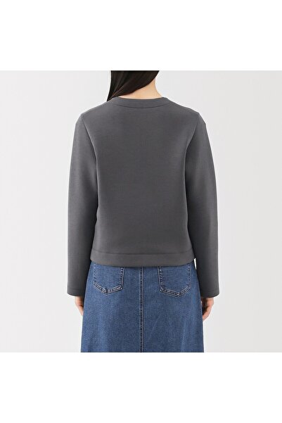 Muji Double Knitted Crew Neck Sweat Cardigan