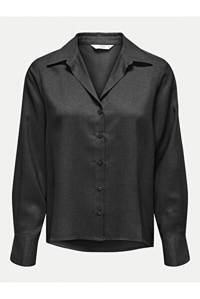 ONLY Γυναικείο Πουκάμισο Γκρι ΜΟΝΟ-15320864 ΣΚΟΥΡΟ ΓΚΡΙ ΜΕΛΑΝΖΕ