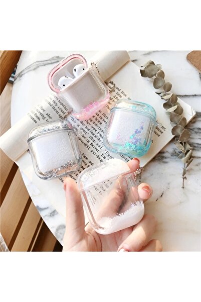 bbtech Apple AirPods 1 and 2. Water Glitter Silicone Earphone Case Compatible with Generations