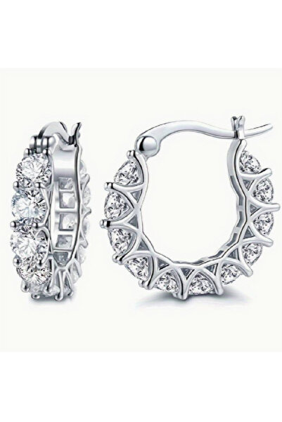 ZETCONCEPT Zet Style Lüks ve Zarif Kübik Zirkon Kristalli Halka Küpe