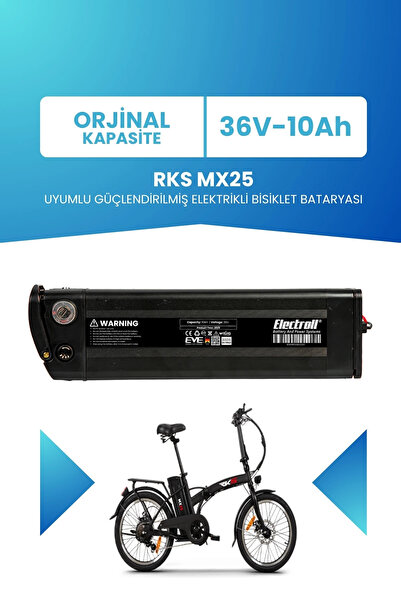 ELECTROLL RKS MX25 Uyumlu 36V 10Ah Güçlendirilmiş Elektrikli Bisiklet Bataryası