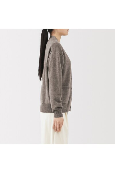 Muji Washable Mid-Gauge V Neck Cardigan