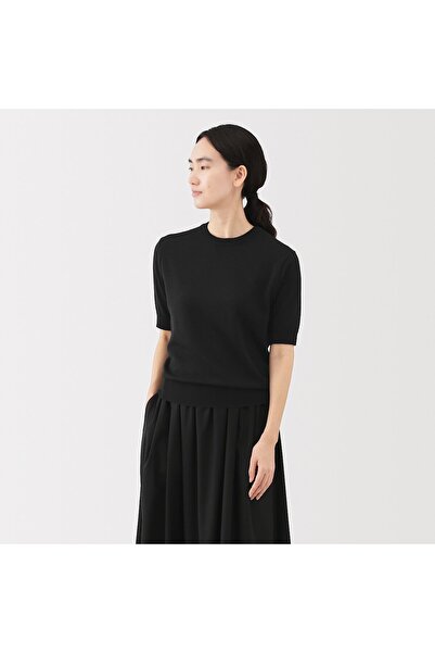 Muji Washable High-gauge Half Sleeve Sweater