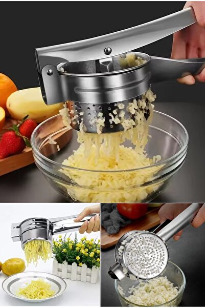 LOVYCO هراسة بطاطس من الفولاذ المقاوم للصدأ مع حجرة كبيرة |   هراسة البطاطس ا...