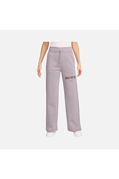 Nike Sportswear Phoenix Fleece Yüksek Belli Pembe Kadın Eşofman Altı