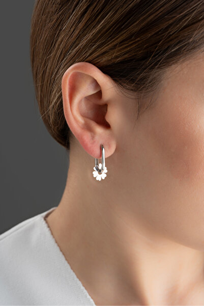 EDSA Silver 925 Ayar Gümüş Göçmen Küpesi ( Rodyum )