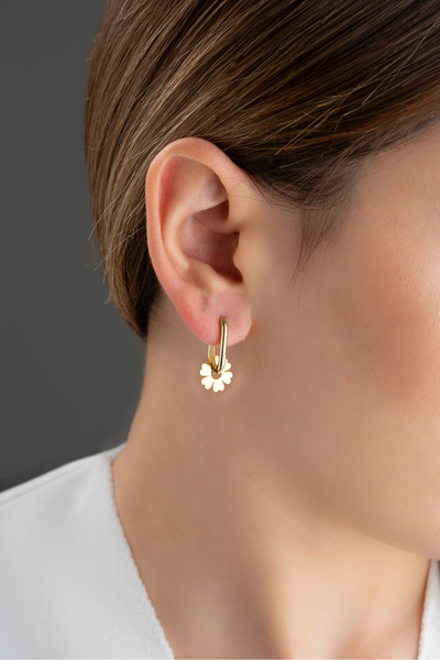 EDSA Silver 925 Ayar Gümüş Gold Göçmen Küpesi