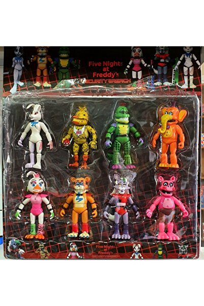 Ailenizin Oyuncakçısı Five Nights Oyuncak At Freddy's Karakter Freddy Işıklı 8 li Figür Seti 15 cm