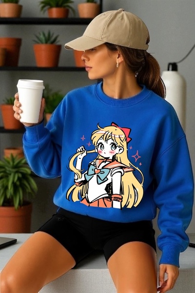 ArtYus Tricou unisex cu mânecă lungă Moon Warrior Transfer cu imprimeu guler ...