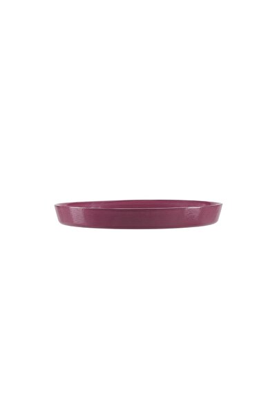Porland Funky 4-Piece Glass Plate Claret Red 21cm