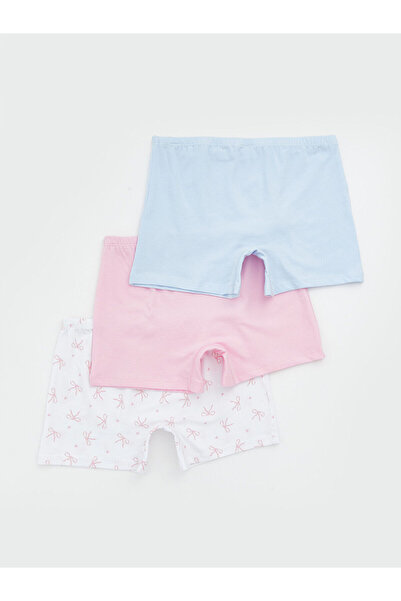 LC Waikiki Vizyon New Season Elastic Waist Girls' Boxer Shorts 3-Piece Set