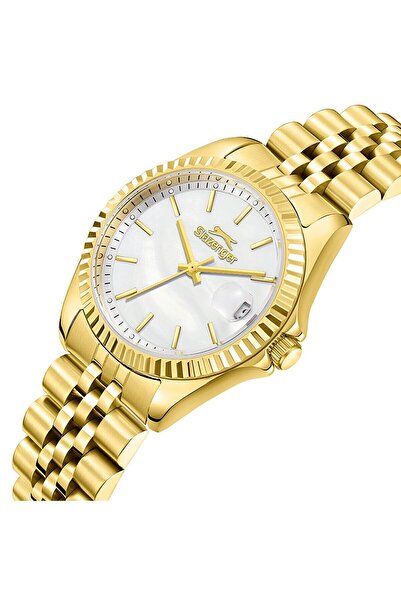 Slazenger SL.09.2472.3.03 Kadın Kol Saati | 32 mm Altın Sarısı Çelik & Takvim...