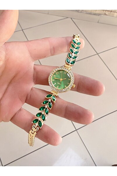 LOOQ Vintage Stone Patterned Women's Wristwatch