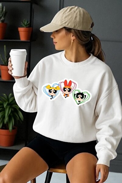 ArtYus Φούτερ με μακρύ μανίκι Unisex Powerpuff Girls Transfer με τύπωμα με λα...