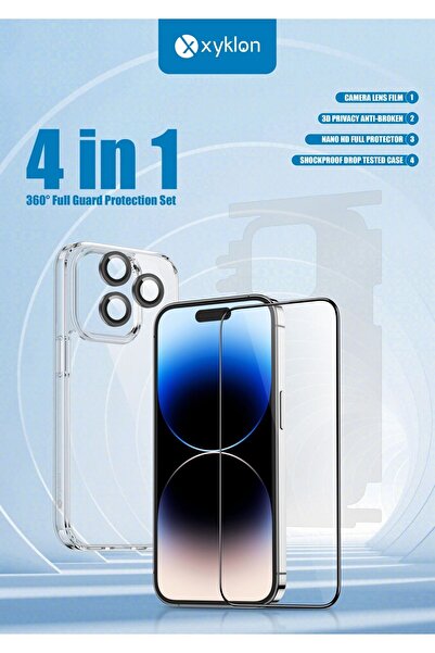 Xyklon 4 PC COMBO - 360 Full Guard Protection set iPhone 15 Pro Max