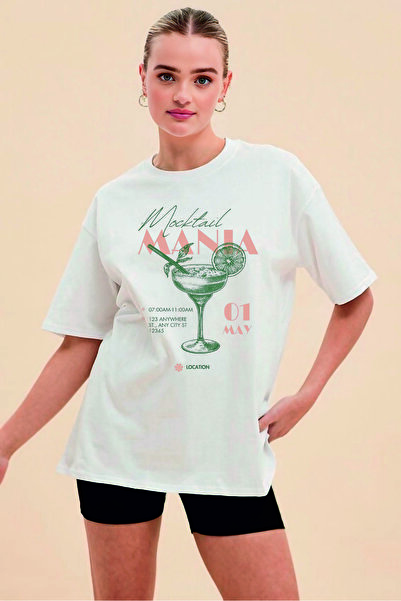 IV QUATTUOR تي شيرت نسائي مصنوع من القطن العضوي بنسبة 100%، ذو ملمس سميك ومطب...