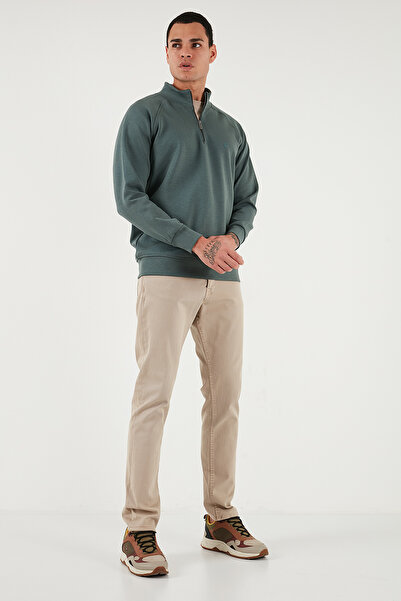 Buratti Pamuklu Relaxed Fit Yarım Fermuarlı Dik Yaka Sweat Erkek SWEAT 5901232
