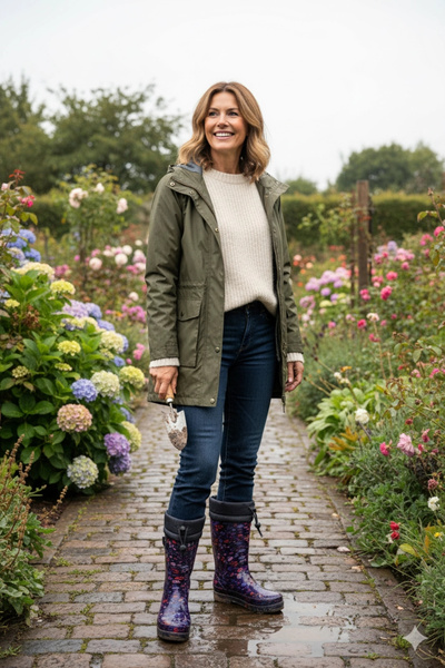 belixspor Жіночі дощові чоботи з хутром та каблуком 36-40, з фіолетовими квітами