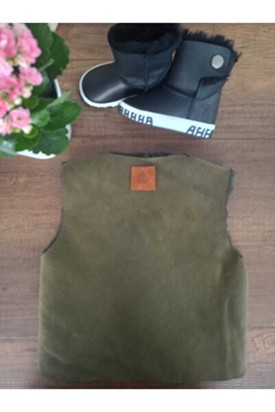 Ateş Genuine Shearling Leather Double Sided Kids Vest