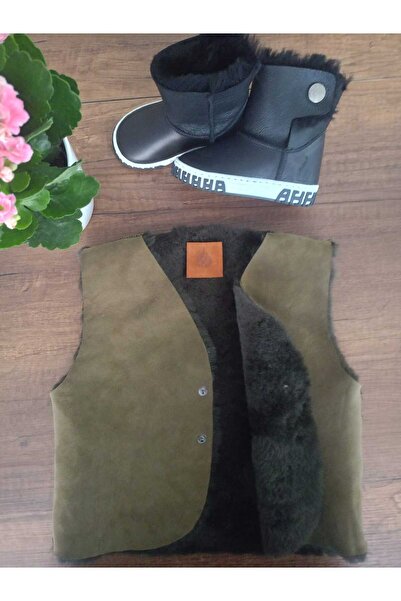 Ateş Genuine Shearling Leather Double Sided Kids Vest
