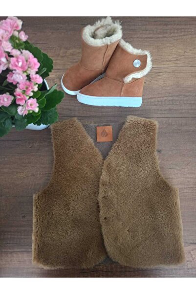 Ateş Genuine Shearling Leather Double Sided Kids Vest