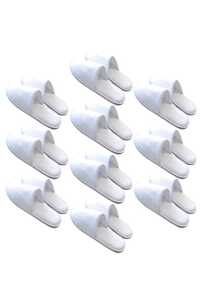 OEM Set de 10 perechi de papuci de hotel, calitate hotelieră, mărime universală, lavabili și reutilizabili, albi