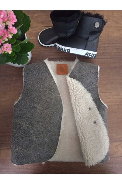 Ateş Genuine Shearling Leather Double Sided Kids Vest