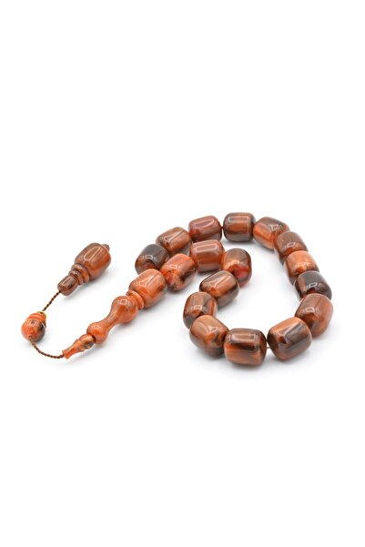 Murty99 Vefa Master Signed Capsule Cut Brown Crimped Amber Efe Mascot Prayer Beads