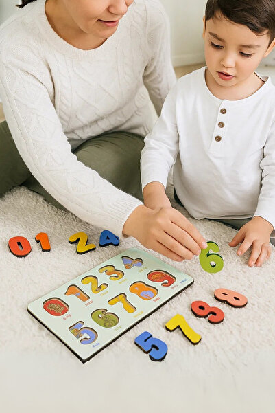 Eavrasya مجموعة ألغاز الأرقام الإنجليزية الخشبية - لعبة ذكاء مونتيسوري لتعليم...