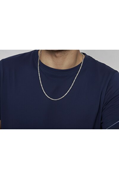 Silver 2.5mm kral zincir kare 925 ayar gümüş erkek zincir kolye
