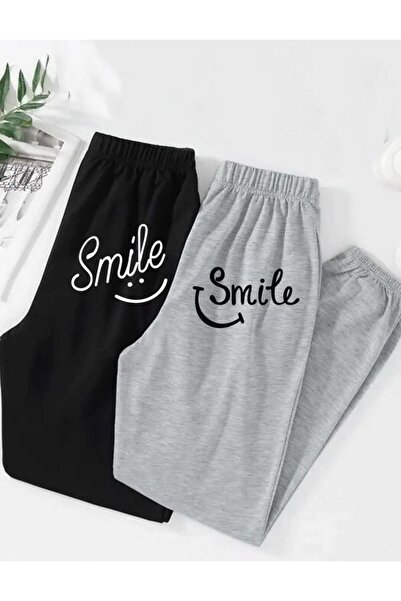 Le Vion 2-li Pantaloni de trening jogger cu imprimeu minimalist, cu picior el...