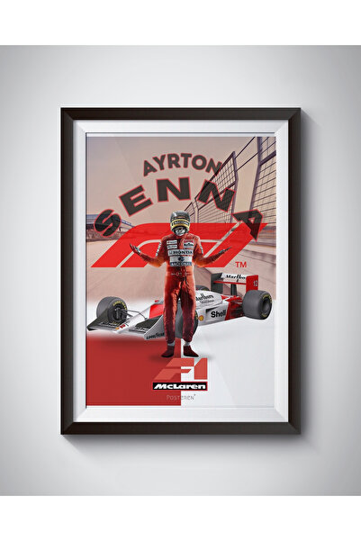 Ayrton Senna Mclaren F1 Çerçeveli Poster Tablo Formula 1 MCLAREN