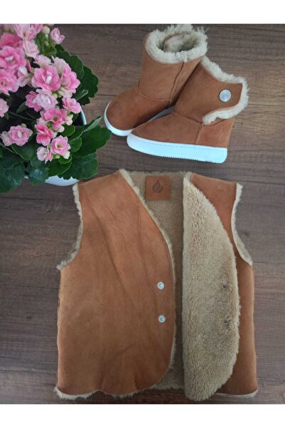 Ateş Genuine Shearling Leather Double Sided Kids Vest