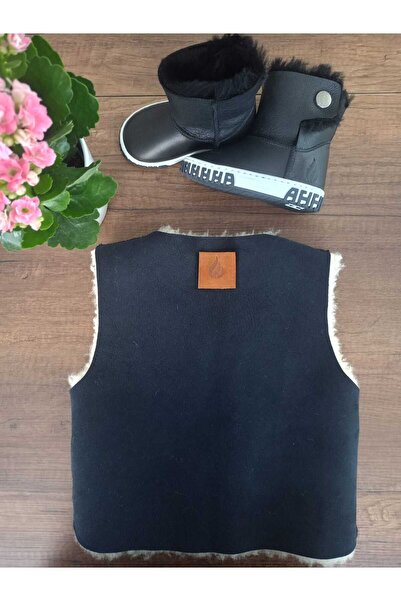 Ateş Genuine Shearling Leather Double Sided Kids Vest