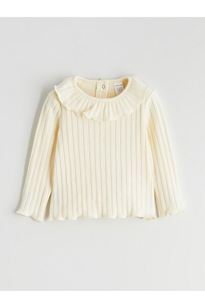 LC Waikiki Peak New Season Ruffled Doll Collar Girls' Blouse and Leggings