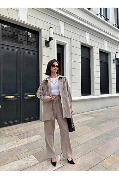 MİA NOURA Γυναικείο μπλουζάκι με χάντρες στο μπροστινό μέρος, κεντημένο με χάντρες, ύφασμα TANSEL, μπαμπίρ κέτσεν