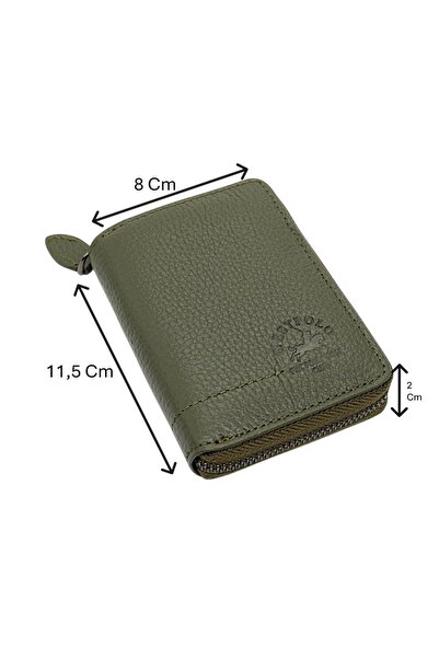 Westpolo Hakiki Deri Kağıt Para ve Bol Kart Bölmeli Fermuarlı Unisex Cüzdan -...