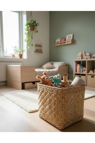 afralya home Bambu Çocuk Odası Düzenleyici Sepet/ Çocuk Odası Çamaşır sepeti ...