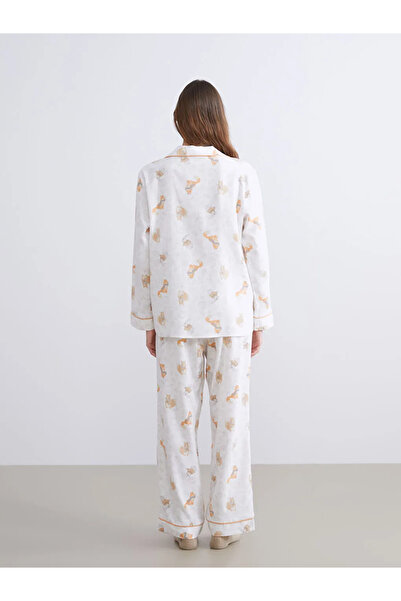 LC Waikiki Gömlek Yaka Desenli Kadın Pijama Takımı