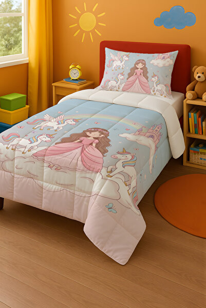 Viadela Princess and Unicorn Themed Children's Quilt