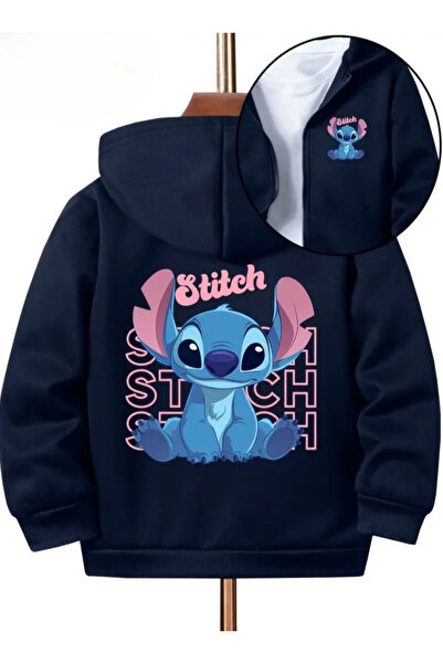 Baxia KıZ Çocuk KARAKTER BaskıLI Kapşonlu Hırka Sweatshirt FERMUARLI LACİVERT RENK (YENİ)