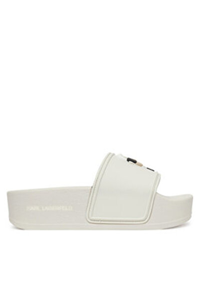 Karl Lagerfeld Γυναικείες σαγιονάρες λευκές KARL LAGERFELD-KL80805A VT1 Υπόλε...