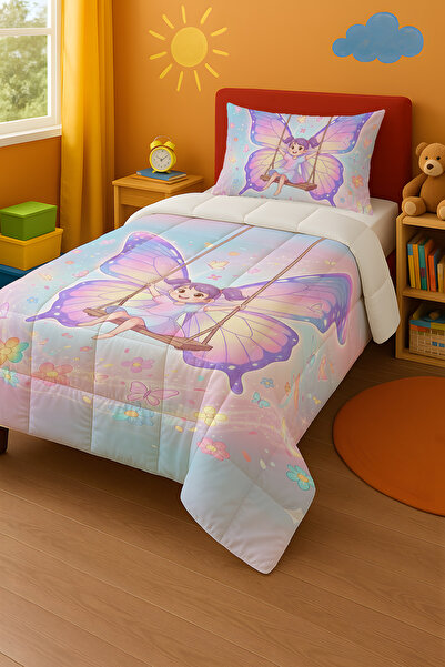Viadela Pink Winged Fairy Children's Quilt