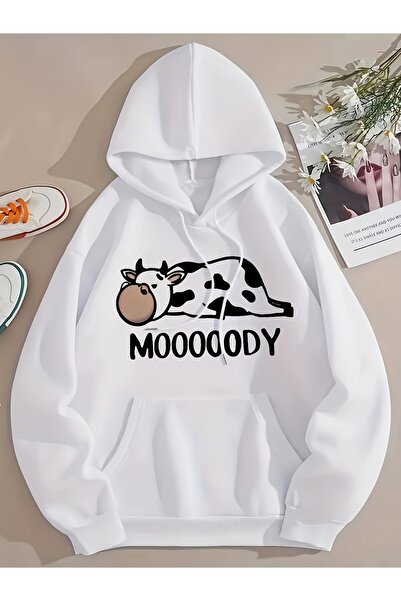 GALASHOP Cow Mooondy Women's Hooded Hoodie