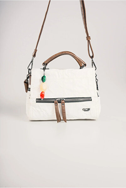 ÇÇS Women's Stone Detailed Leather Shoulder and Hand Bag