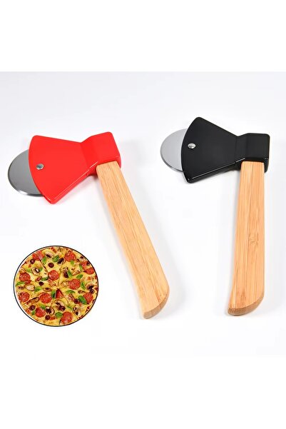 Generic A uniquely designed pizza cutter with an axe-shaped handle and a sharp stainless steel blade.