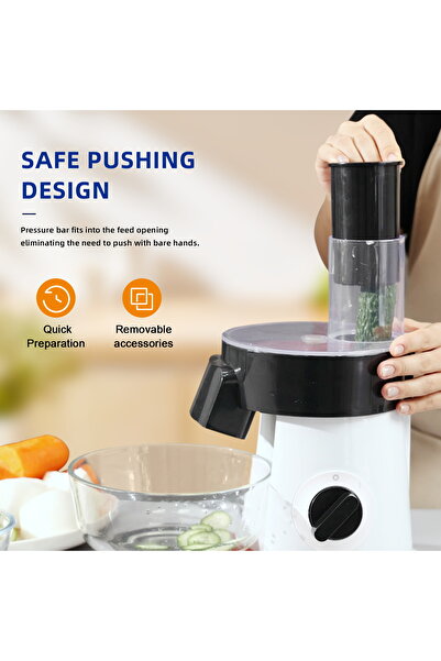 MHR Rotary Cheese Grater with Handle – Heavy Duty Vegetable Slicer