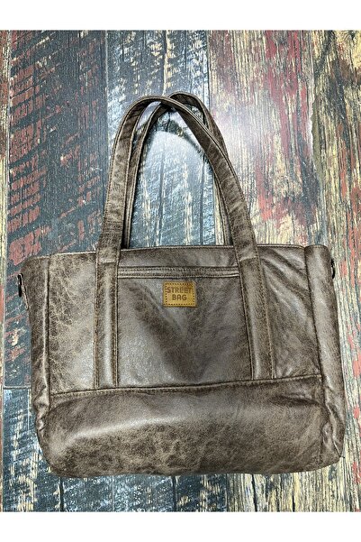 Street Bag Plain Brown Ethnic Authentic Bohemian Shoulder Bag Handbag with Detachable Extension Strap